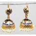Earrings Enamel Jhumki Dangle Sterling Silver 925 Pearl Bead Traditional E286